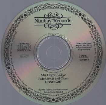 CD Lionheart: My Fayre Ladye: Tudor Songs And Chant