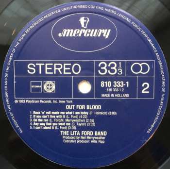 LP Lita Ford: Out For Blood