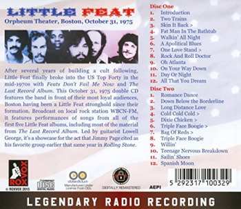 2CD Little Feat: Orpheum Theater, Boston, October 31, 1975
