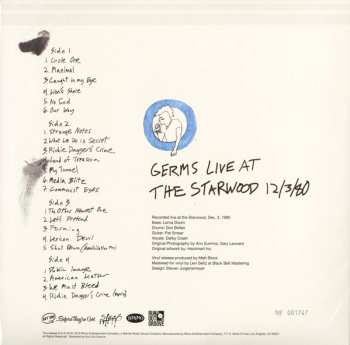 2LP Germs: Live At The Starwood Dec 3, 1980  LTD | NUM | CLR