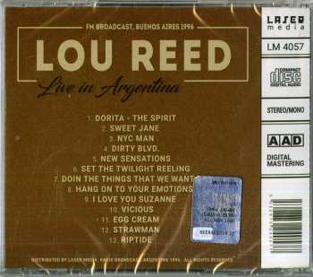 CD Lou Reed: Live In Argentina (FM Broadcast, Buenos Aires 1996)