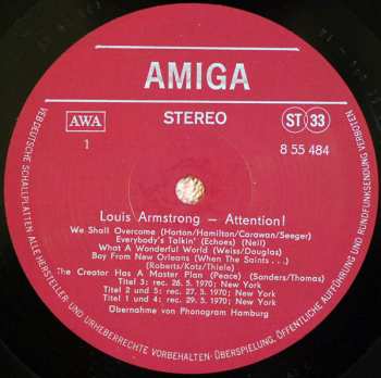 LP Louis Armstrong: Attention!