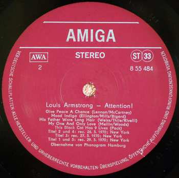 LP Louis Armstrong: Attention!