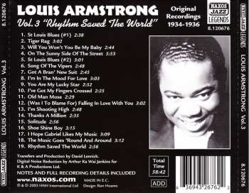 CD Louis Armstrong: Vol. 3. Rhythm Saved The World. Original Recordings 1934-1936