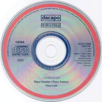 CD Louis Glass: Piano Fantasy - Piano Sonatas