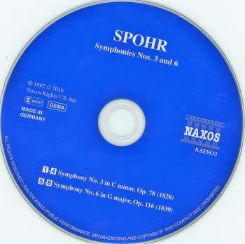 CD Louis Spohr: Symphonies Nos. 3 And 6