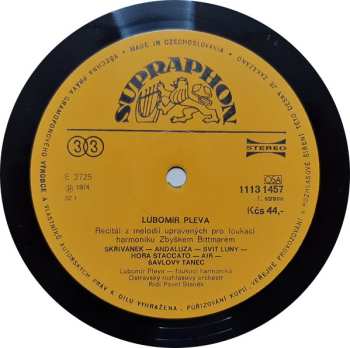 LP Lubomír Pleva: Lubomír Pleva A Jeho Foukací Harmonika