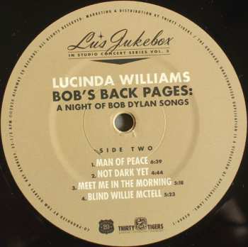 2LP Lucinda Williams: Bob's Back Pages: A Night Of Bob Dylan Songs