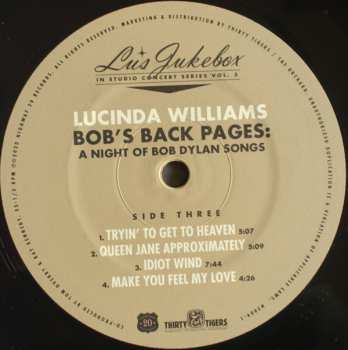 2LP Lucinda Williams: Bob's Back Pages: A Night Of Bob Dylan Songs