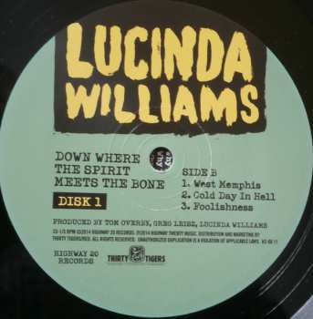 3LP Lucinda Williams: Down Where The Spirit Meets The Bone