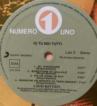 LP Lucio Battisti: Io Tu Noi Tutti NUM