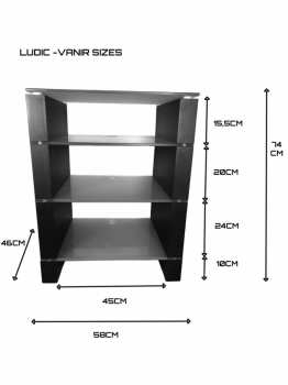 Técnica de áudio Ludic - Vanir Audiorack  + černé sklo