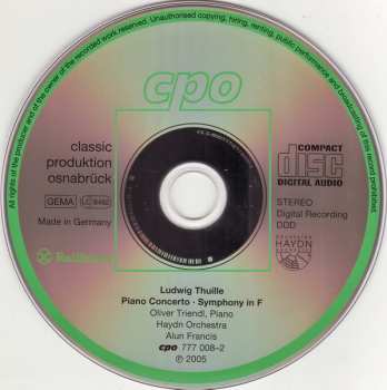 CD Alun Francis: Symphony, Piano Concerto