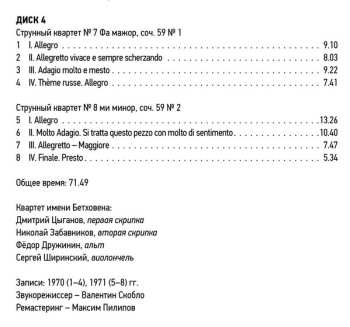 8CD/Caja Ludwig van Beethoven: Ludwig Van Beethoven Quartets Performed By Beethoven Quartet