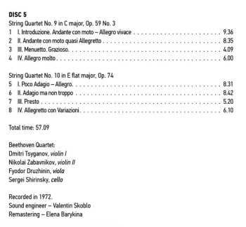 8CD/Caja Ludwig van Beethoven: Ludwig Van Beethoven Quartets Performed By Beethoven Quartet