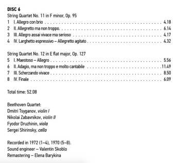 8CD/Caja Ludwig van Beethoven: Ludwig Van Beethoven Quartets Performed By Beethoven Quartet