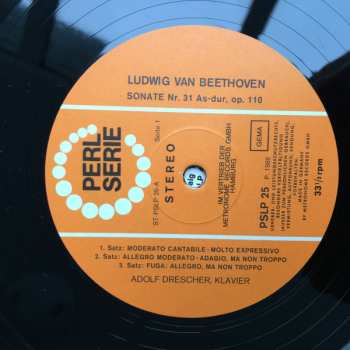 LP Ludwig van Beethoven: Sonate Nr. 31 As-dur, op. 110; Sonate Nr. 32 c-moll, op. 111