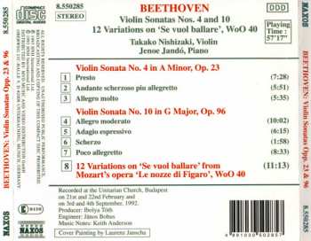 CD Ludwig van Beethoven: Violin Sonatas: No. 4, Op. 23; No. 10, Op. 96 / 12 Variations On 'Se Vuol Ballare' From 'Le Nozze Di Figaro', Wo0 40