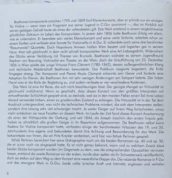 CD Ludwig van Beethoven: Violinkonzert • Violin Concerto • Concerto Pour Violin / Romanzen • Romances 1 & 2