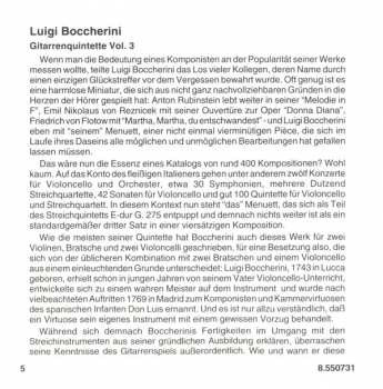 CD Luigi Boccherini: Guitar Quintets Vol. 3