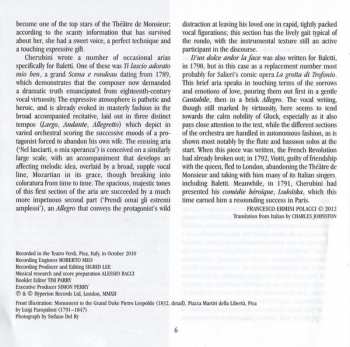 CD Luigi Cherubini: Arias And Overtures From Florence To Paris