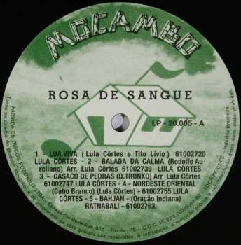 LP Lula Côrtes: Rosa De Sangue