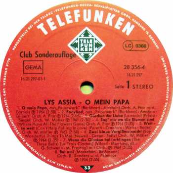 LP Lys Assia: O Mein Papa