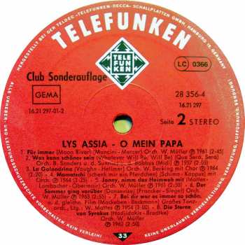 LP Lys Assia: O Mein Papa