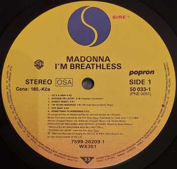 LP Madonna: I'm Breathless (Music From And Inspired By The Film Dick Tracy)