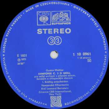 2LP/Caja Leonard Bernstein: Symfonie Č.3, D Moll