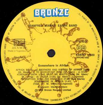 LP Manfred Mann's Earth Band: Somewhere In Afrika
