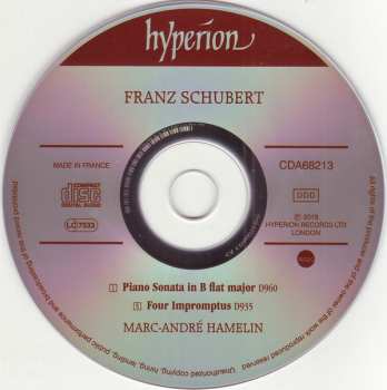 CD Franz Schubert: Piano Sonata In B Flat Major D960 · Four Impromptus D935