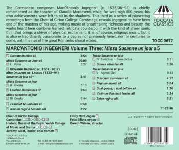 CD Marco Antonio Ingegneri: Volume Three: Missa Susanne Un Jour A5