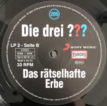 2LP Marco Sonnleitner: Die Drei ??? 205 - Das Rätselhafte Erbe LTD