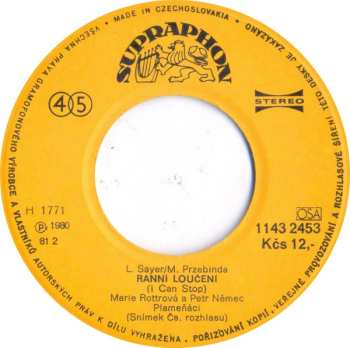 SP Marie Rottrová: Ranní Loučení / Lásko, Voníš Deštěm