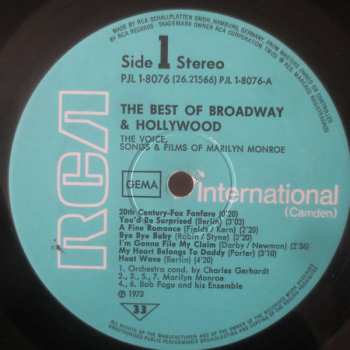 LP Marilyn Monroe: The Voice, Songs, And Films Of Marilyn Monroe