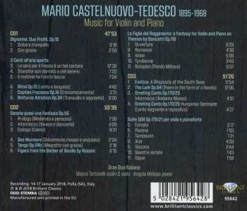 3CD Mario Castelnuovo Tedesco: Music For Violin And Piano