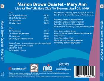 2CD Marion Brown Quartet: Mary Ann (Live In Bremen 1969)