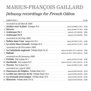 2CD Marius-François Gaillard: Complete Debussy Recordings (1928-1930) / Debussy, Fauré & Ravel