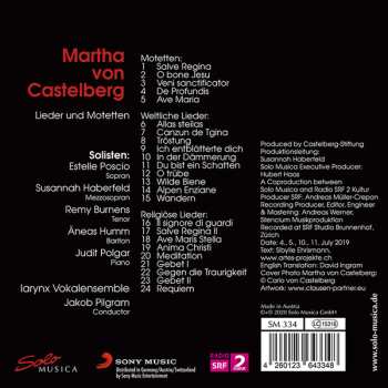 CD Martha von Castelberg: Lieder Und Motetten