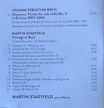 CD Martin Stadtfeld: Homage To Bach