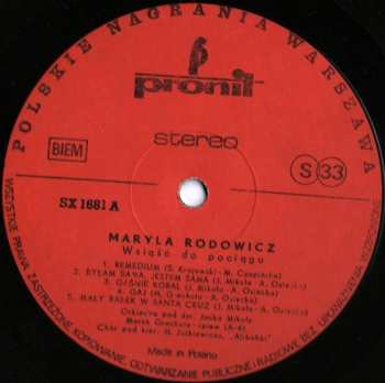 LP Maryla Rodowicz: Wsiąść Do Pociągu