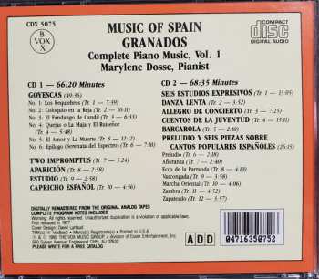 2CD Marylene Dosse: Music of Spain Granados Complete Piano Music, Vol. 1
