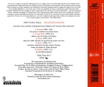 CD Matthias Kaul: Solopercussion LTD