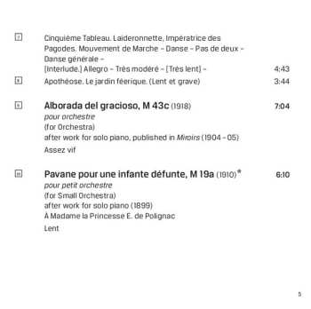 SACD Maurice Ravel: Ma Mère L'Oye / Boléro / Valses Nobles Et Sentimentales / Pavane Pour Une Infante Défunte / Alborada Del Gracioso / La Valse