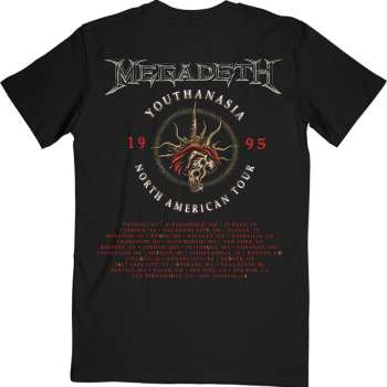 Mercancía Megadeth: Megadeth Unisex T-shirt: Youthanasia 1995 North American Tour (black) (back Print) (small) S