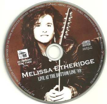CD Melissa Etheridge: Live At The Bottom Line '89