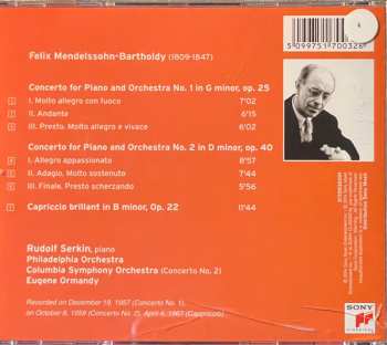 CD Felix Mendelssohn-Bartholdy: Piano Concerto Nos. 1 & 2 / Capriccio Brillant