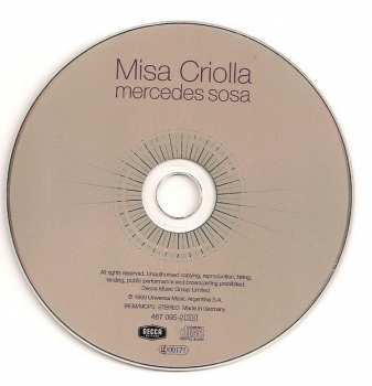 CD Mercedes Sosa: Misa Criolla