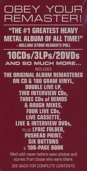 3LP/10CD/2DVD/Caja/MC Metallica: Master Of Puppets DLX | LTD | NUM